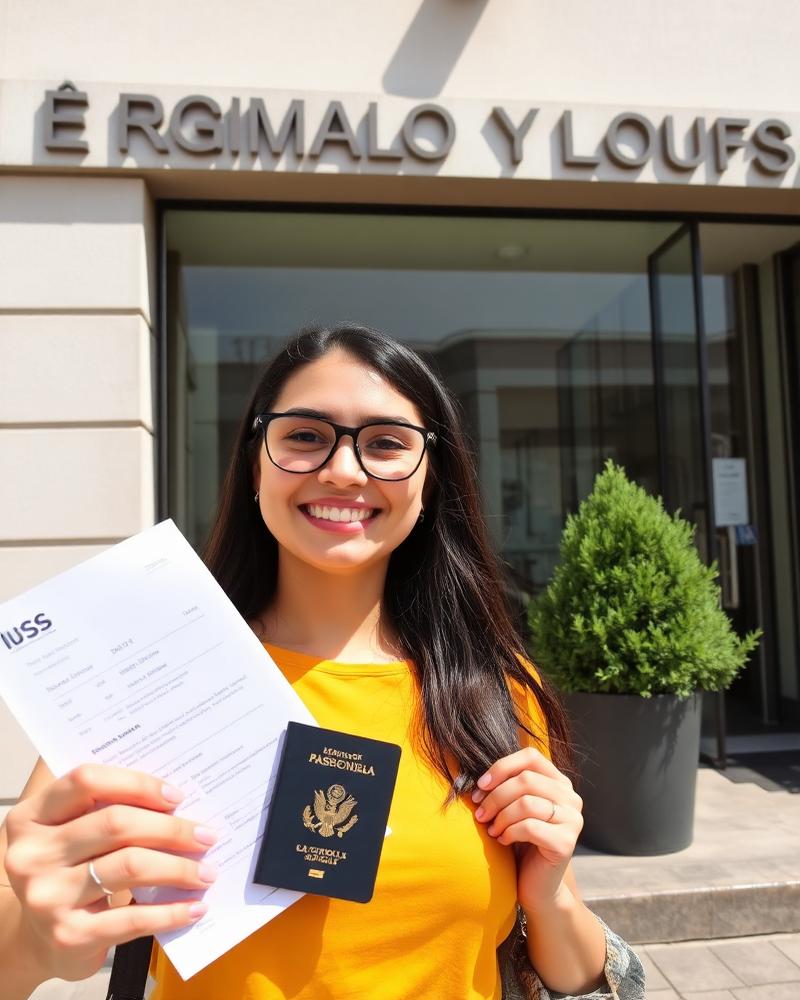 Katherine R. con su visa aprobada